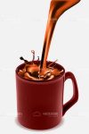 Hot Coffee in a Maroon Mug